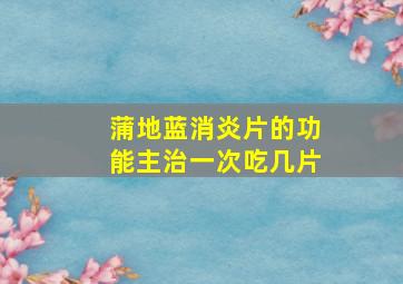 蒲地蓝消炎片的功能主治一次吃几片