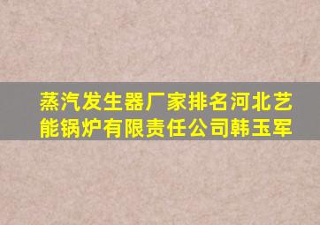 蒸汽发生器厂家排名河北艺能锅炉有限责任公司韩玉军