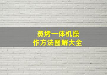 蒸烤一体机操作方法图解大全