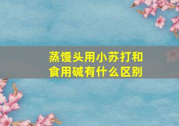 蒸馒头用小苏打和食用碱有什么区别