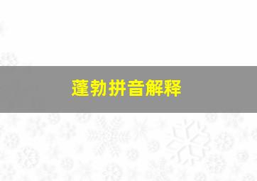 蓬勃拼音解释