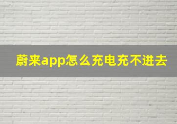 蔚来app怎么充电充不进去