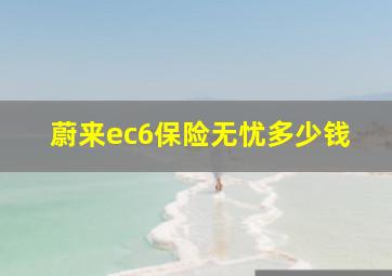 蔚来ec6保险无忧多少钱