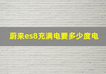 蔚来es8充满电要多少度电