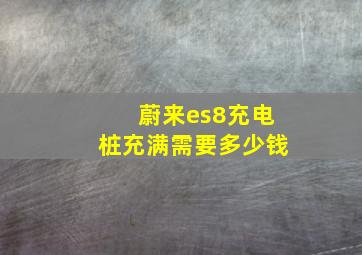 蔚来es8充电桩充满需要多少钱