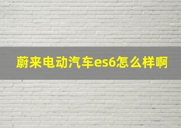 蔚来电动汽车es6怎么样啊