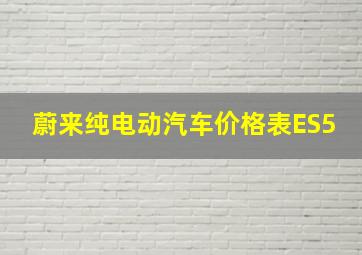 蔚来纯电动汽车价格表ES5