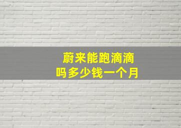 蔚来能跑滴滴吗多少钱一个月