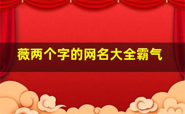 薇两个字的网名大全霸气