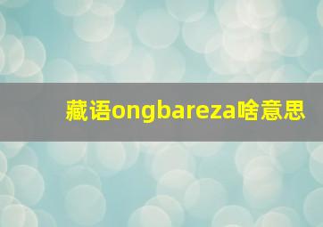 藏语ongbareza啥意思