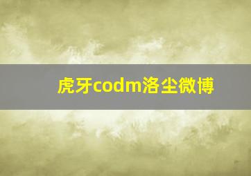 虎牙codm洛尘微博