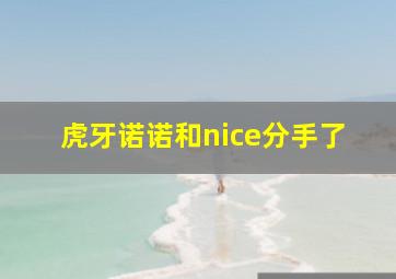 虎牙诺诺和nice分手了