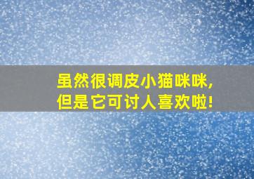 虽然很调皮小猫咪咪,但是它可讨人喜欢啦!