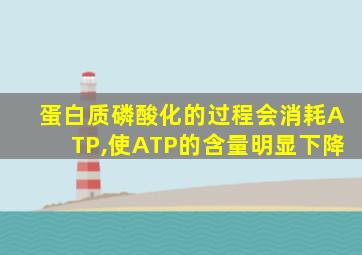 蛋白质磷酸化的过程会消耗ATP,使ATP的含量明显下降