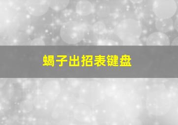 蝎子出招表键盘