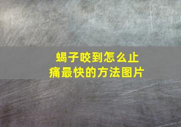 蝎子咬到怎么止痛最快的方法图片