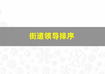 街道领导排序