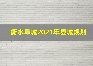 衡水阜城2021年县城规划