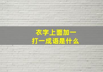 衣字上面加一打一成语是什么