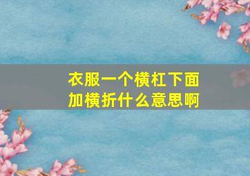 衣服一个横杠下面加横折什么意思啊