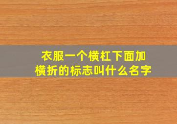 衣服一个横杠下面加横折的标志叫什么名字