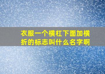 衣服一个横杠下面加横折的标志叫什么名字啊