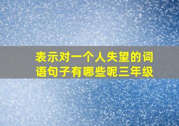 表示对一个人失望的词语句子有哪些呢三年级