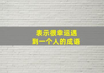 表示很幸运遇到一个人的成语