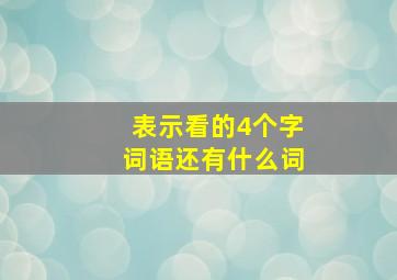 表示看的4个字词语还有什么词