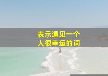 表示遇见一个人很幸运的词