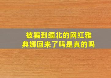 被骗到缅北的网红雅典娜回来了吗是真的吗