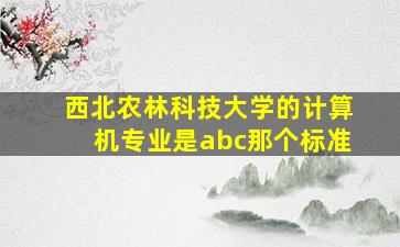 西北农林科技大学的计算机专业是abc那个标准