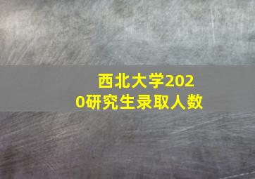 西北大学2020研究生录取人数