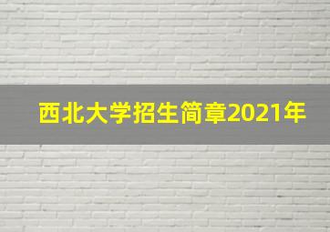 西北大学招生简章2021年