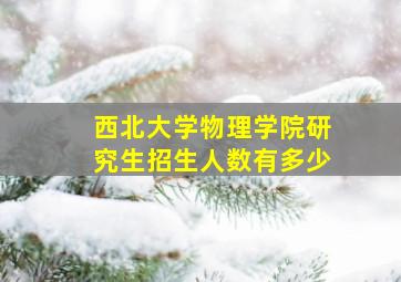 西北大学物理学院研究生招生人数有多少