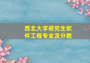 西北大学研究生软件工程专业及分数