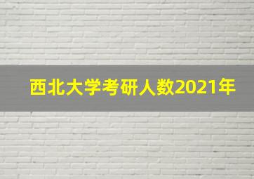 西北大学考研人数2021年