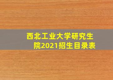 西北工业大学研究生院2021招生目录表