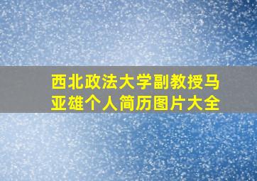 西北政法大学副教授马亚雄个人简历图片大全