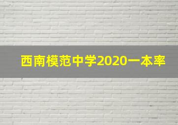 西南模范中学2020一本率