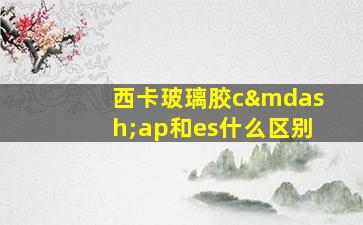 西卡玻璃胶c—ap和es什么区别