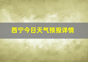 西宁今日天气预报详情