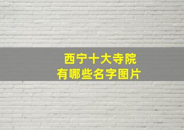 西宁十大寺院有哪些名字图片