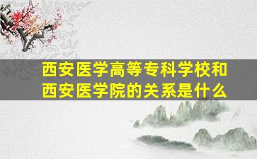 西安医学高等专科学校和西安医学院的关系是什么