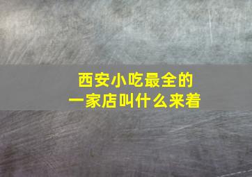 西安小吃最全的一家店叫什么来着