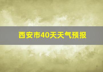 西安市40天天气预报