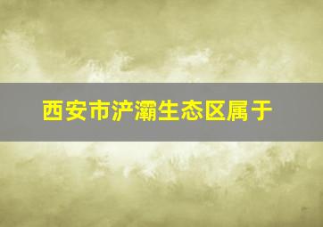 西安市浐灞生态区属于