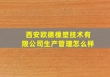 西安欧德橡塑技术有限公司生产管理怎么样