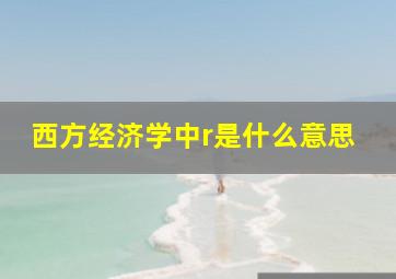 西方经济学中r是什么意思