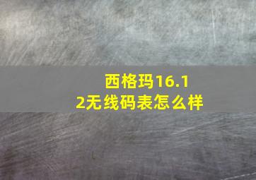 西格玛16.12无线码表怎么样